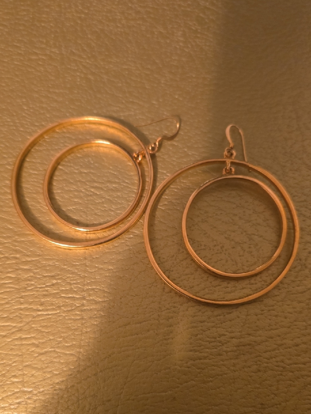 Gold Double Hoop Dangle Earrings - Women Jewelry